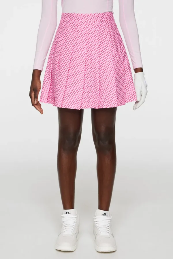 Golf | Kjolar-J.Lindeberg Adina Print Skirt Tour Geo Pink S