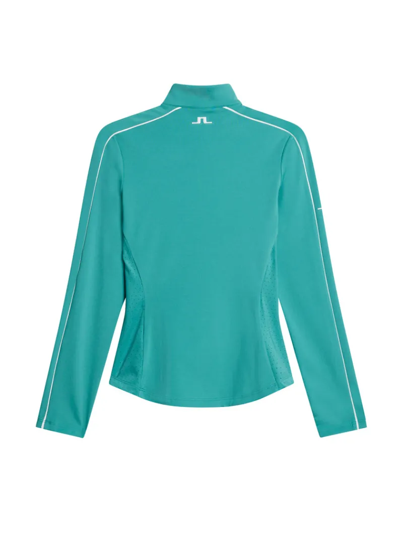 Golf | Bas- Och Mellanlager-J.Lindeberg Adiola Quarter Zip Mid Layer Teal