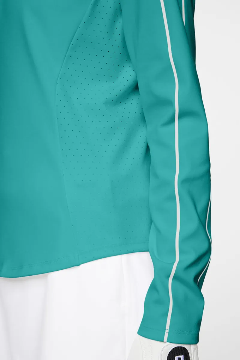 Golf | Bas- Och Mellanlager-J.Lindeberg Adiola Quarter Zip Mid Layer Teal