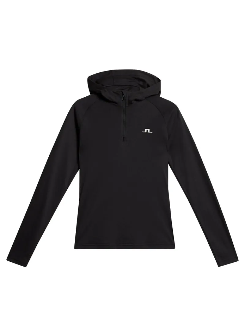 Golf | Bas- Och Mellanlager-J.Lindeberg Agnes Quarter Zip Hood Black