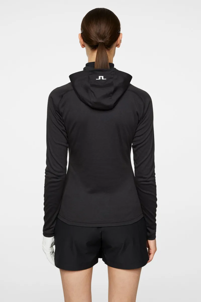 Golf | Bas- Och Mellanlager-J.Lindeberg Agnes Quarter Zip Hood Black