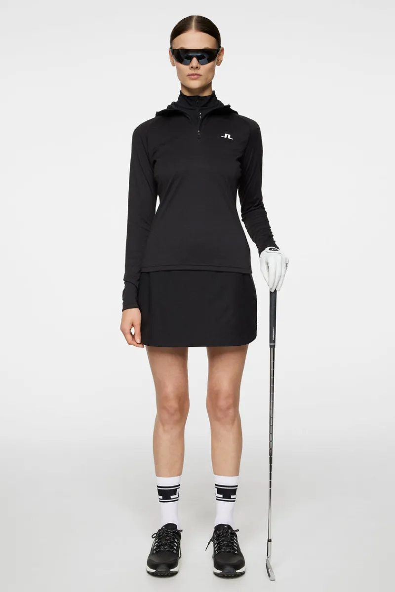 Golf | Bas- Och Mellanlager-J.Lindeberg Agnes Quarter Zip Hood Black
