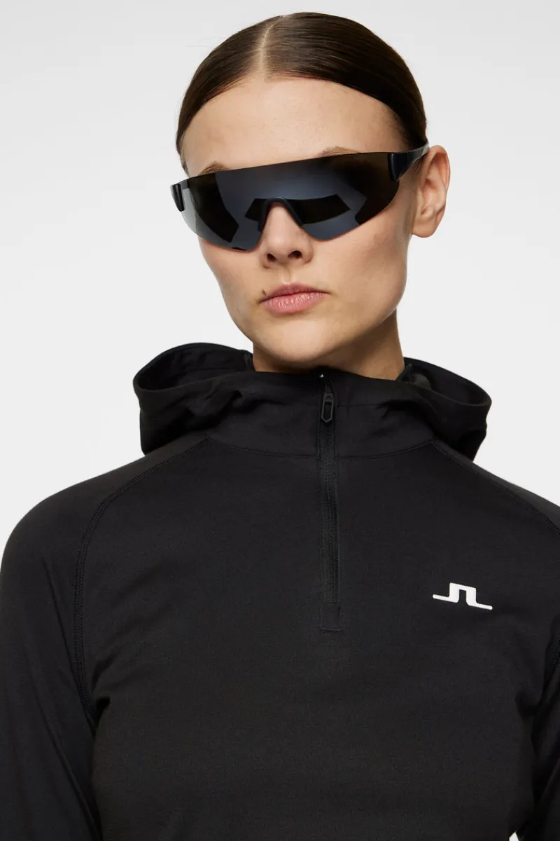 Golf | Bas- Och Mellanlager-J.Lindeberg Agnes Quarter Zip Hood Black