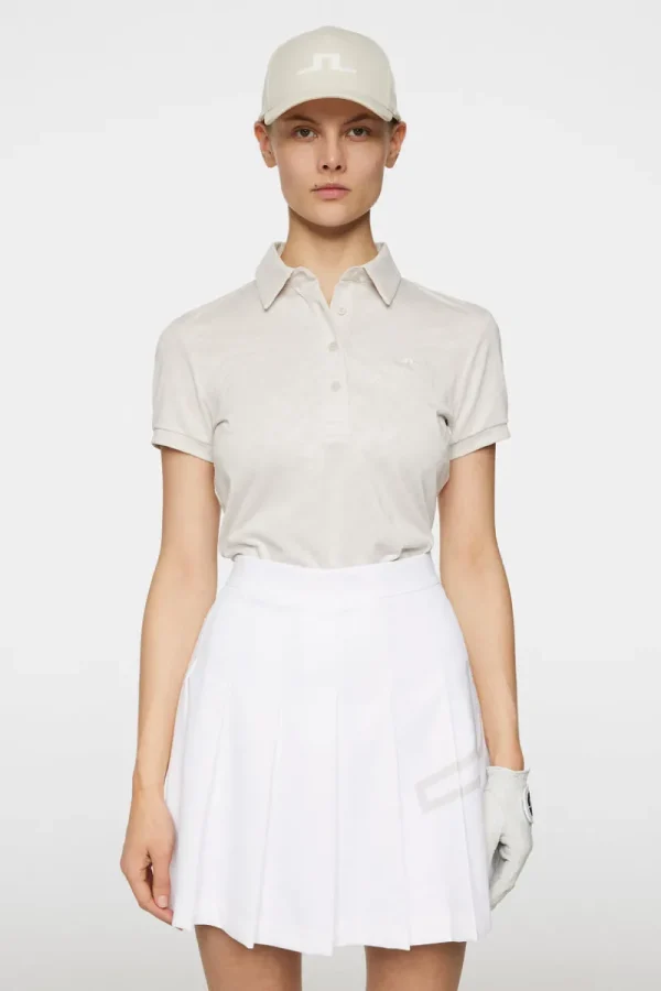 Golf | Överdelar-J.Lindeberg Alaya Jacquard Polo Moonbeam
