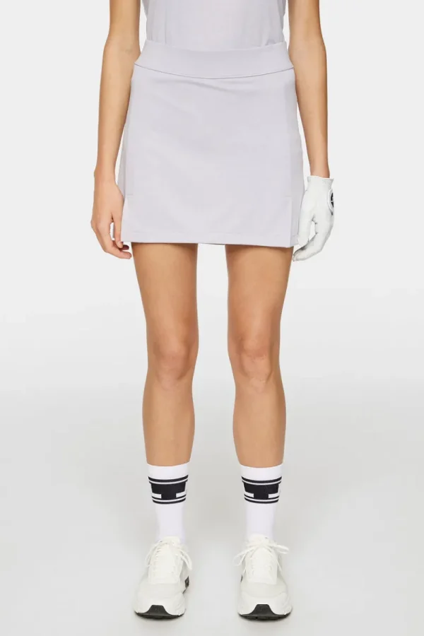 Golf | Kjolar-J.Lindeberg Amelie Mid Skirt Light Grey Melange