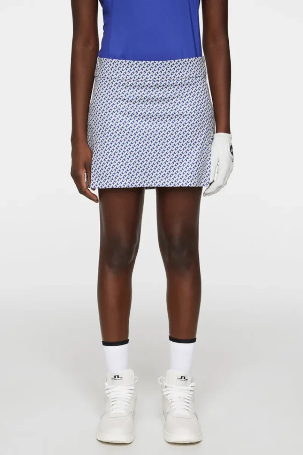 Golf | Kjolar-J.Lindeberg Amelie Print Skirt Tour Geo Moonbeam S