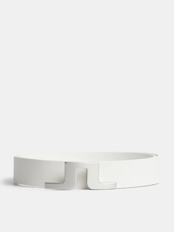 Bälten-J.Lindeberg Bridger Leather Belt White