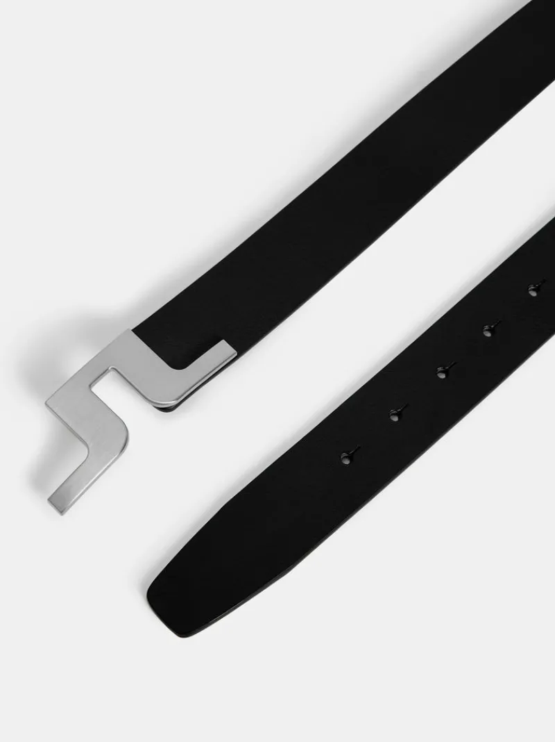 Bälten-J.Lindeberg Bridger Leather Belt Black