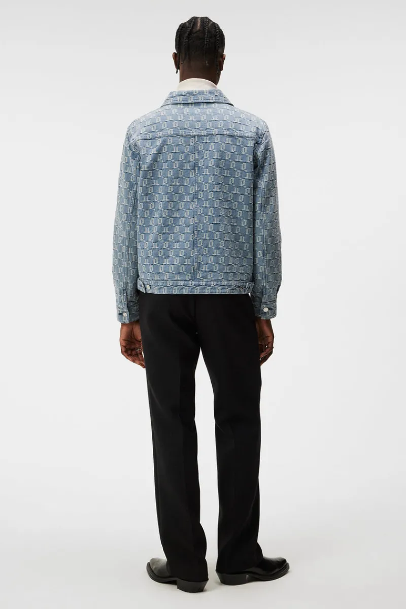 Accessoarer | Underkläder-J.Lindeberg Cam Jacquard Denim Jacket Mid Blue