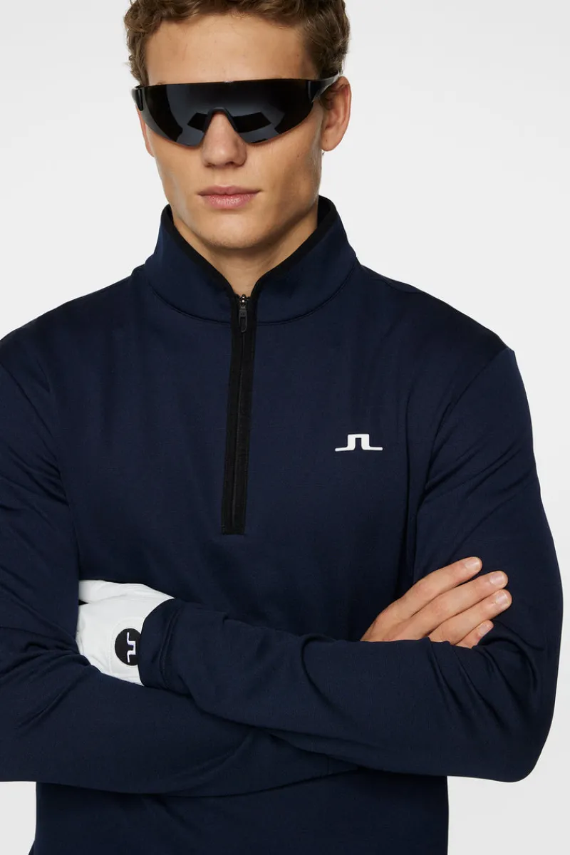 Golf | Bas- Och Mellanlager-J.Lindeberg Clide Quarter Zip Mid Layer JL Navy