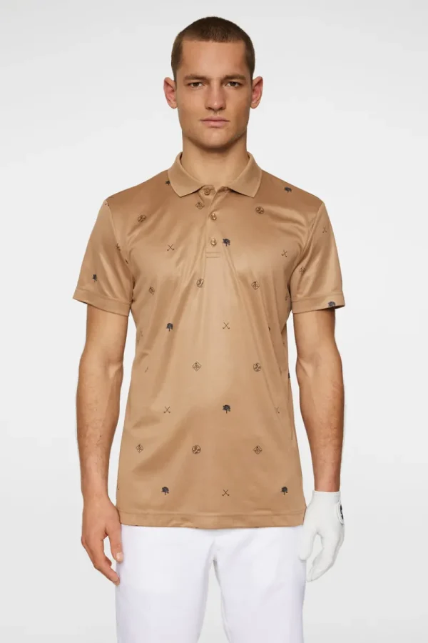 Golf | Pikétröjor-J.Lindeberg Club House Motif Polo Golf Micro Tigers Eye S
