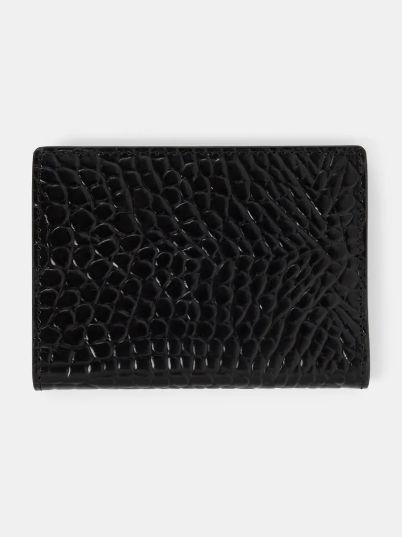 Plånböcker | Accessoarer-J.Lindeberg Croc Folded Card Holder Black