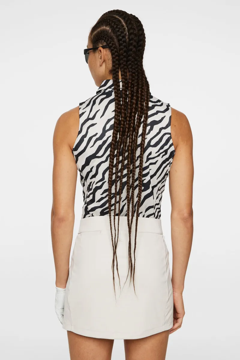 Golf | Överdelar-J.Lindeberg Dena Print Sleeveless Top Tour Tiger Moonbeam M