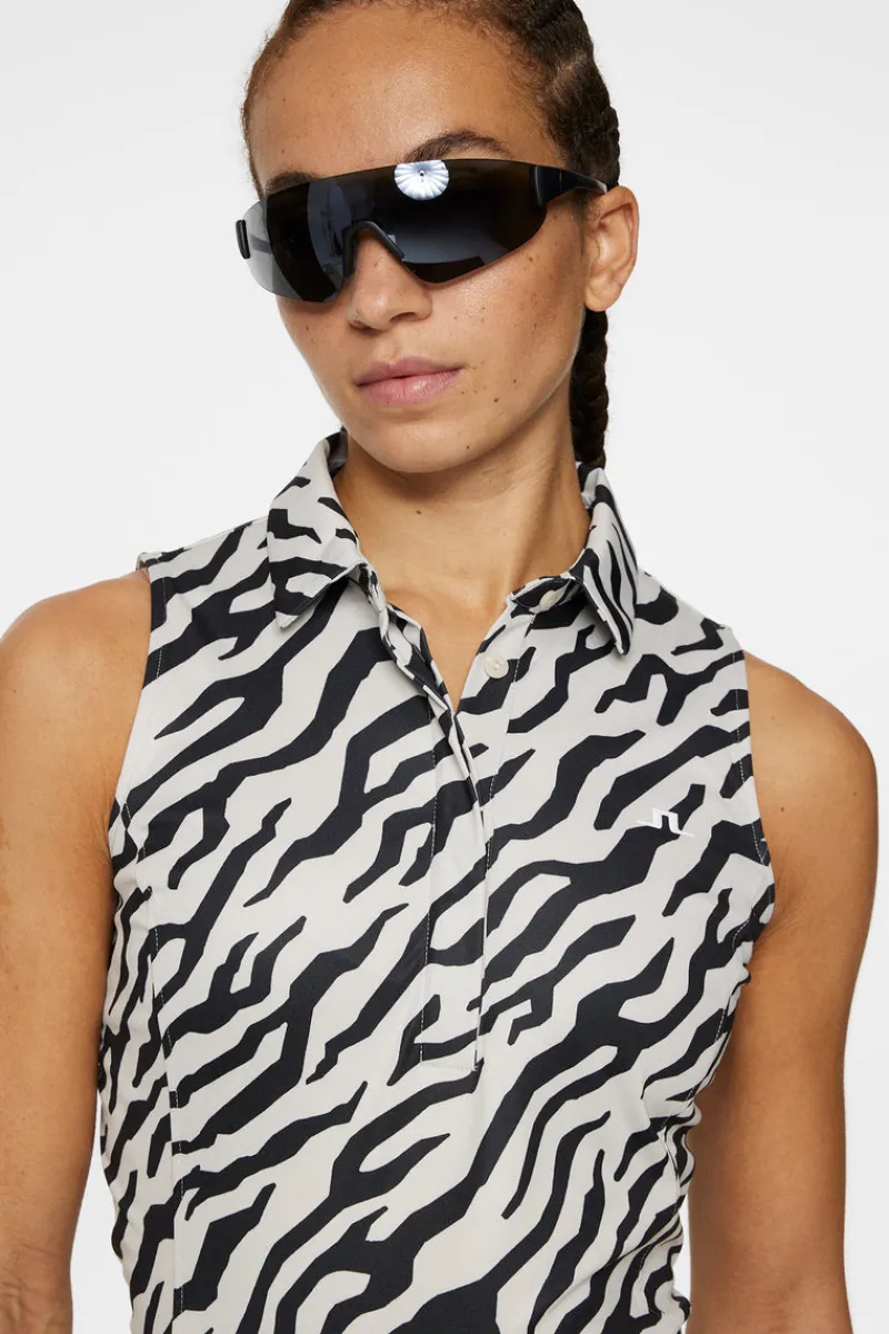 Golf | Överdelar-J.Lindeberg Dena Print Sleeveless Top Tour Tiger Moonbeam M
