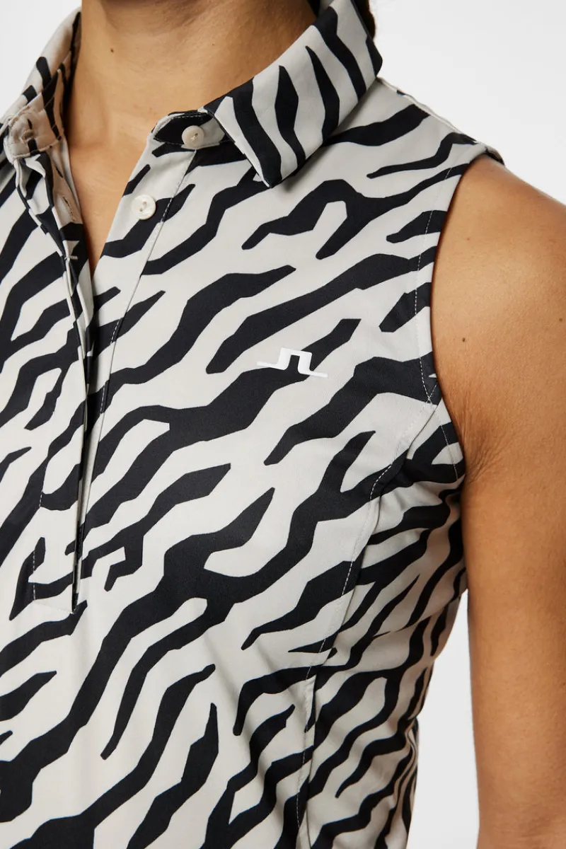 Golf | Överdelar-J.Lindeberg Dena Print Sleeveless Top Tour Tiger Moonbeam M