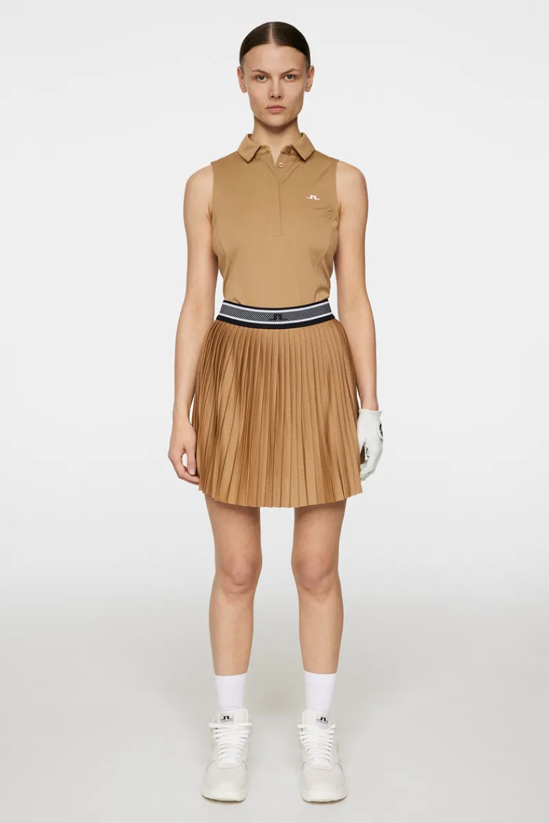 Golf | Linnen-J.Lindeberg Dena Sleeveless Top Tigers Eye