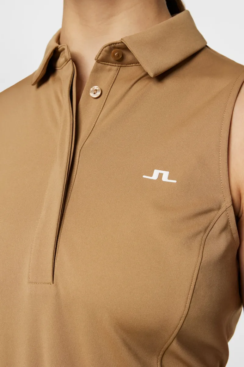 Golf | Linnen-J.Lindeberg Dena Sleeveless Top Tigers Eye