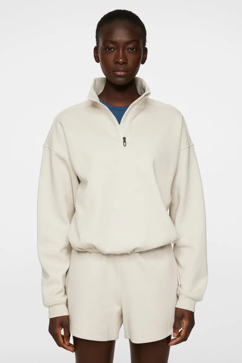 Tennis | Tröjor-J.Lindeberg Elin Zip Sweatshirt Moonbeam
