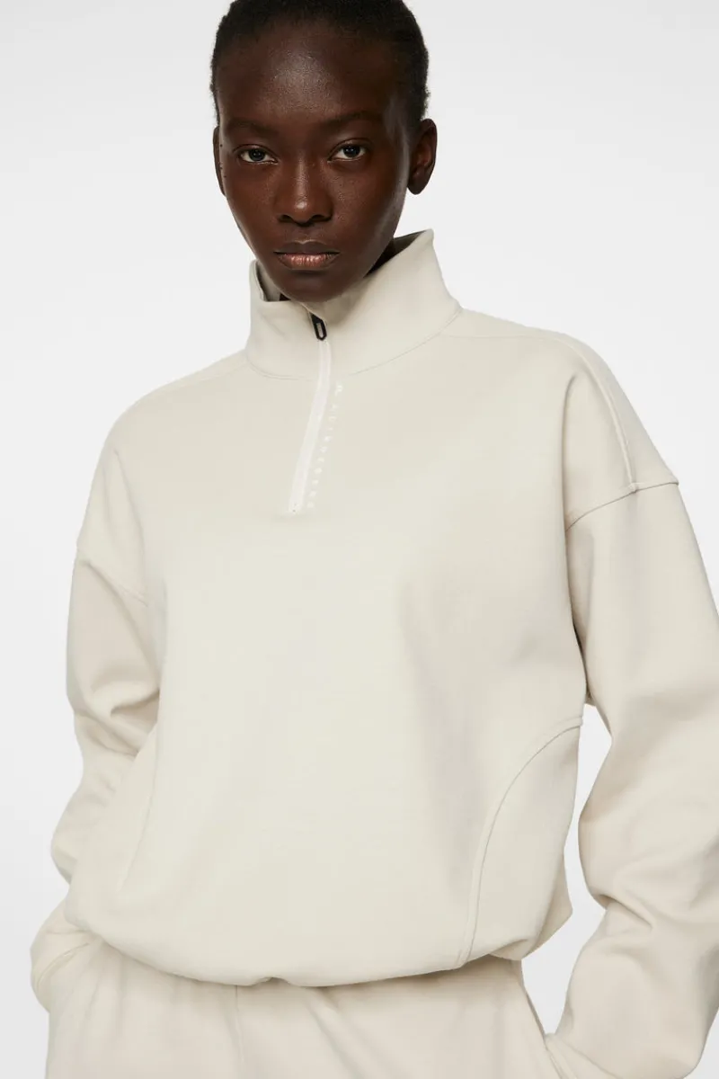 Tennis | Tröjor-J.Lindeberg Elin Zip Sweatshirt Moonbeam