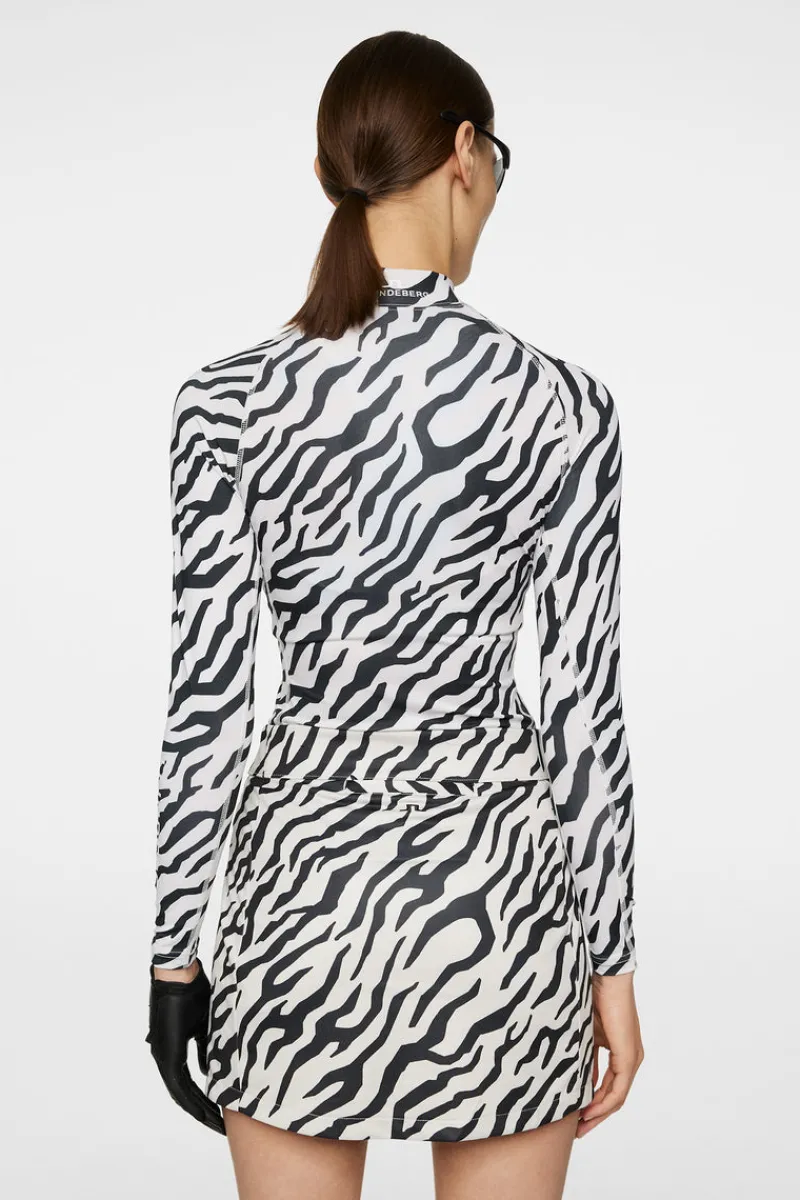 Golf | Bas- Och Mellanlager-J.Lindeberg Ella Print Compression Top Tour Tiger Moonbeam M
