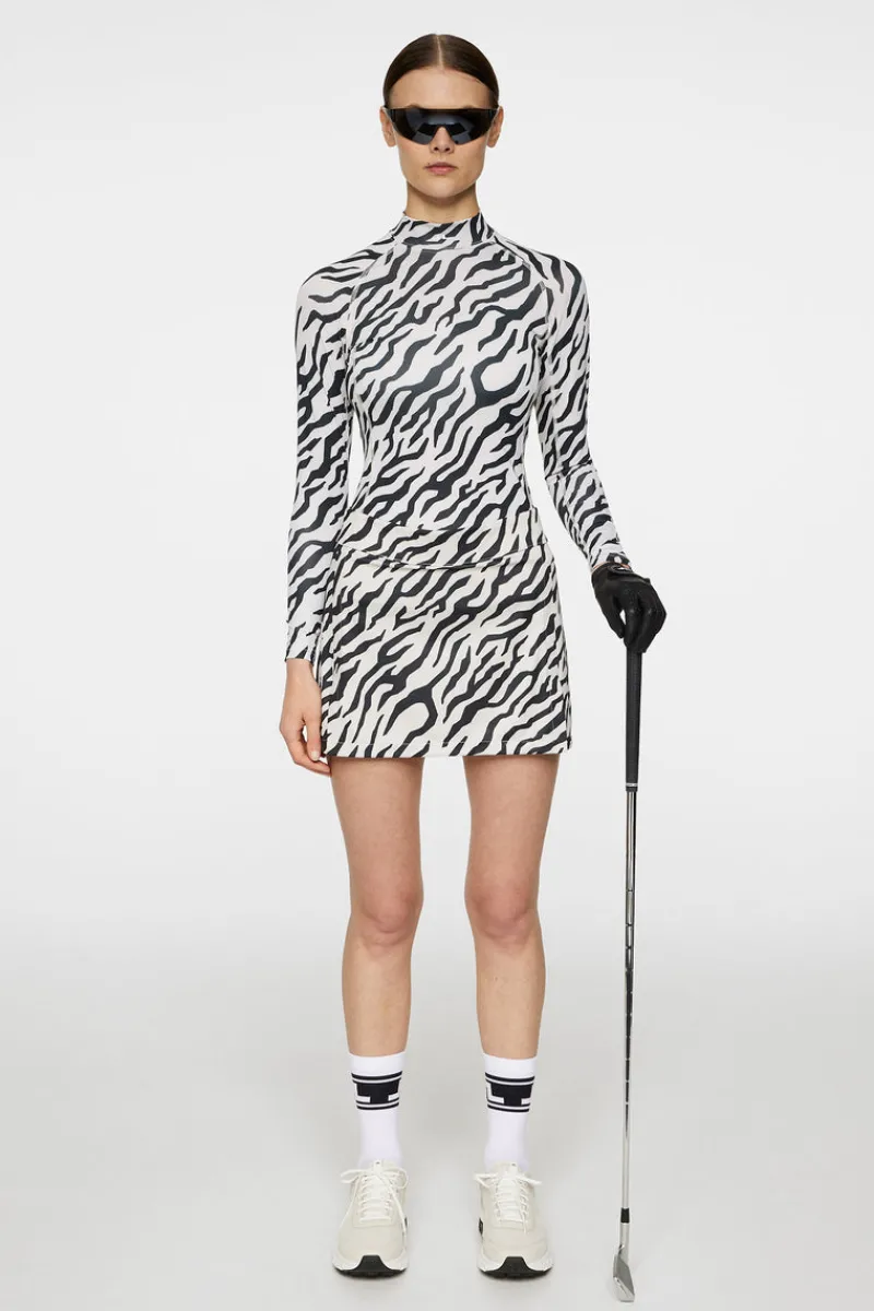 Golf | Bas- Och Mellanlager-J.Lindeberg Ella Print Compression Top Tour Tiger Moonbeam M