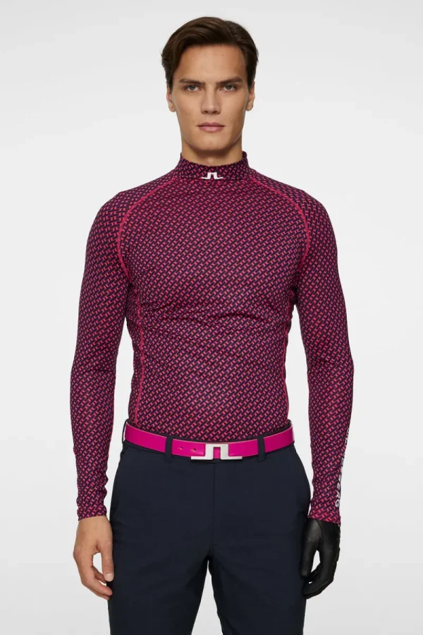 Golf | Överdelar-J.Lindeberg Ello Compression Print Tour Tiger Clematis M