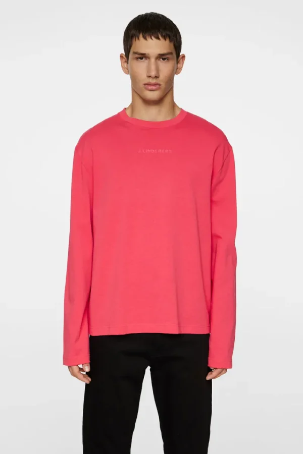 T-shirts | Överdelar-J.Lindeberg Hale Logo Longsleeve T-shirt Azalea