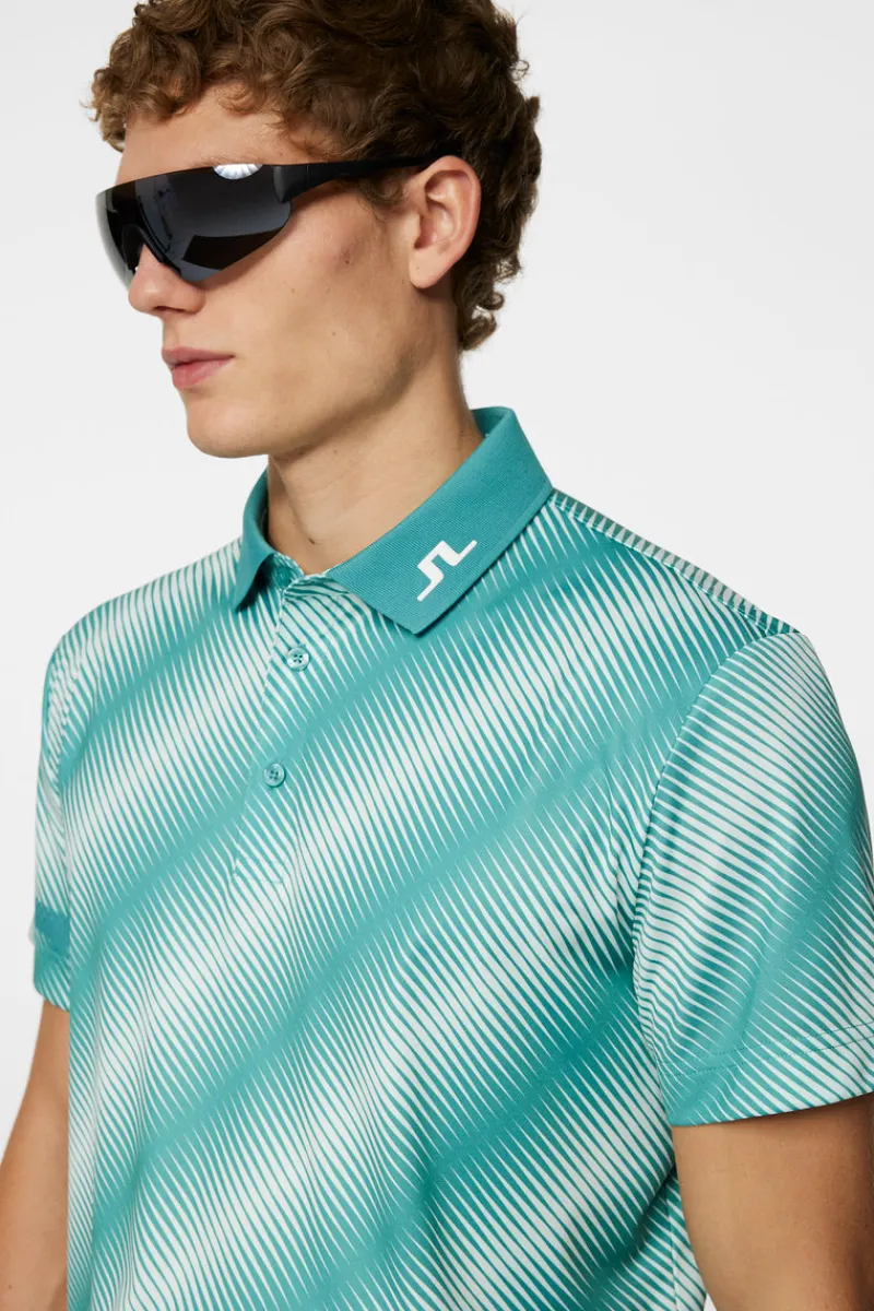 Golf | Pikétröjor-J.Lindeberg Heath Print Polo Comb Teal M