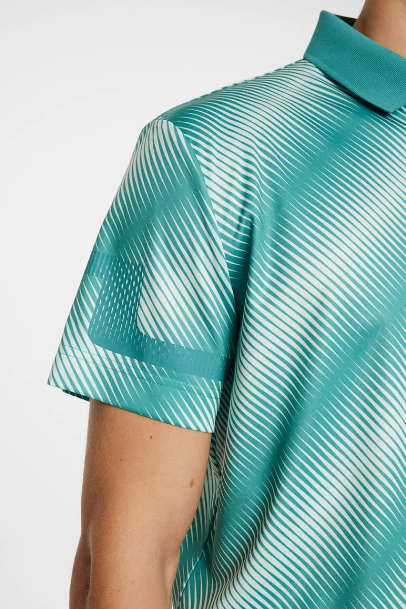 Golf | Pikétröjor-J.Lindeberg Heath Print Polo Comb Teal M