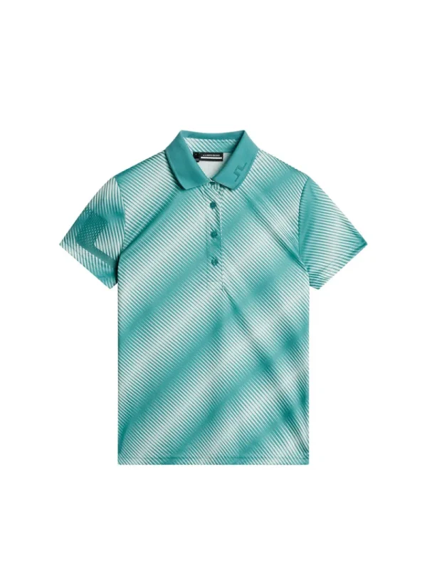 Golf | Överdelar-J.Lindeberg Heidi Print Polo Comb Teal M