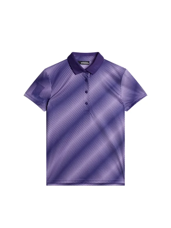 Golf | Överdelar-J.Lindeberg Heidi Print Polo Comb Deep Wisteria M