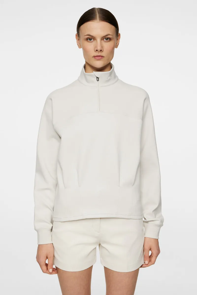 Golf | Bas- Och Mellanlager-J.Lindeberg Jodi Quarter Zip Sweatshirt Moonbeam
