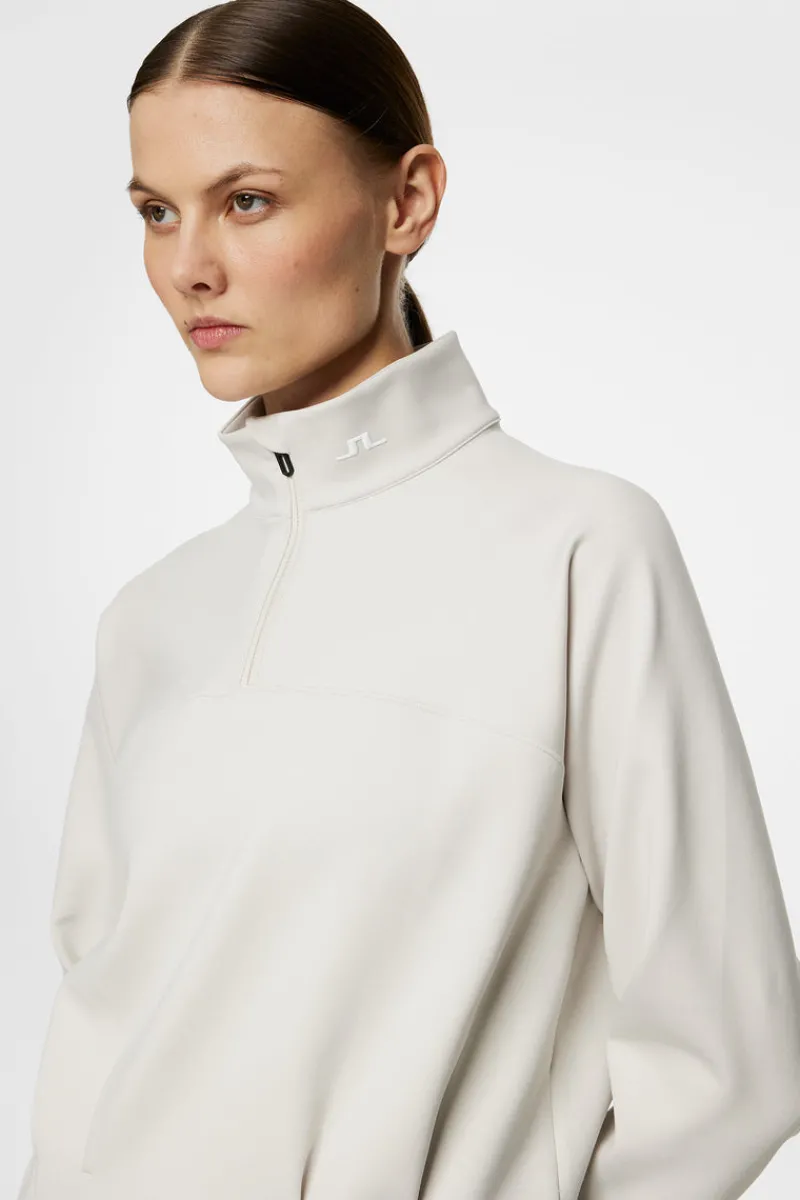Golf | Bas- Och Mellanlager-J.Lindeberg Jodi Quarter Zip Sweatshirt Moonbeam
