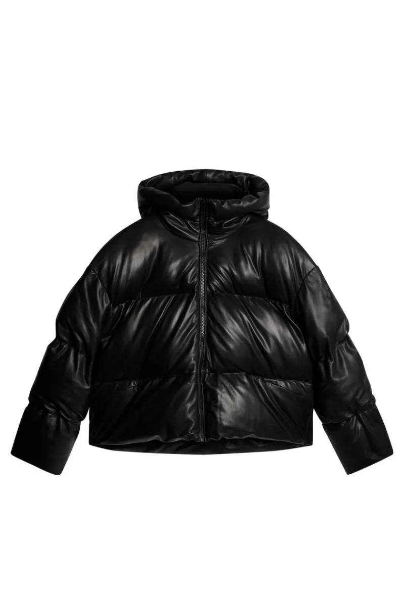 Ski | Jackor-J.Lindeberg Jolene Leather Padded Jacket Black