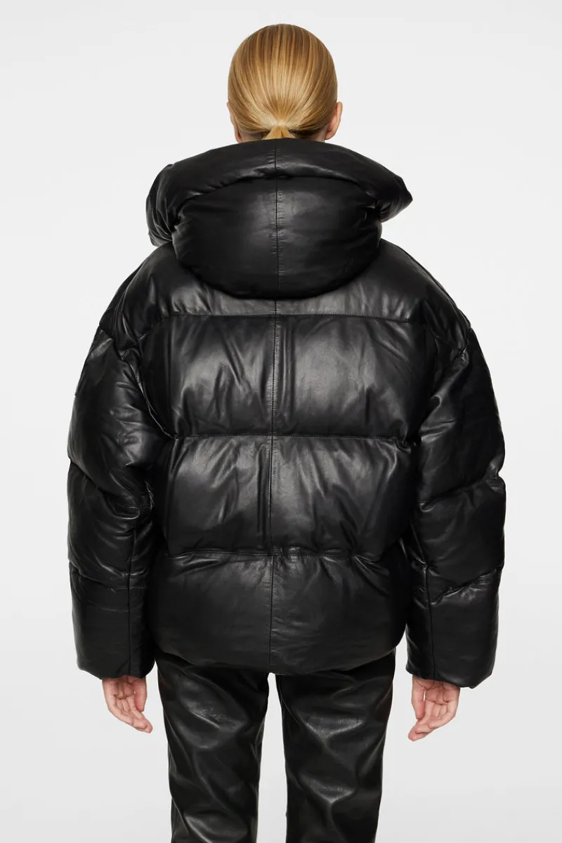 Ski | Jackor-J.Lindeberg Jolene Leather Padded Jacket Black