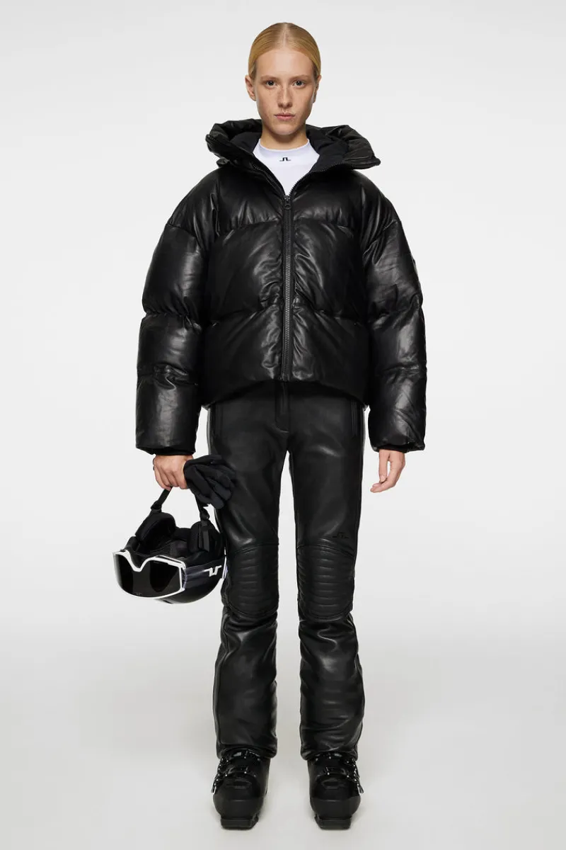 Ski | Jackor-J.Lindeberg Jolene Leather Padded Jacket Black