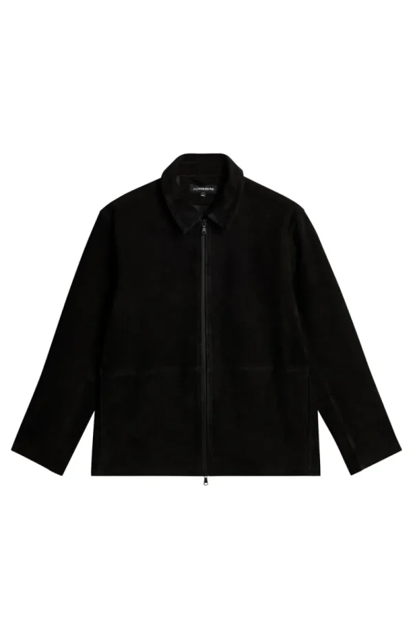 Jackor | Ytterkläder-J.Lindeberg Jonah WR Suede Overshirt Black