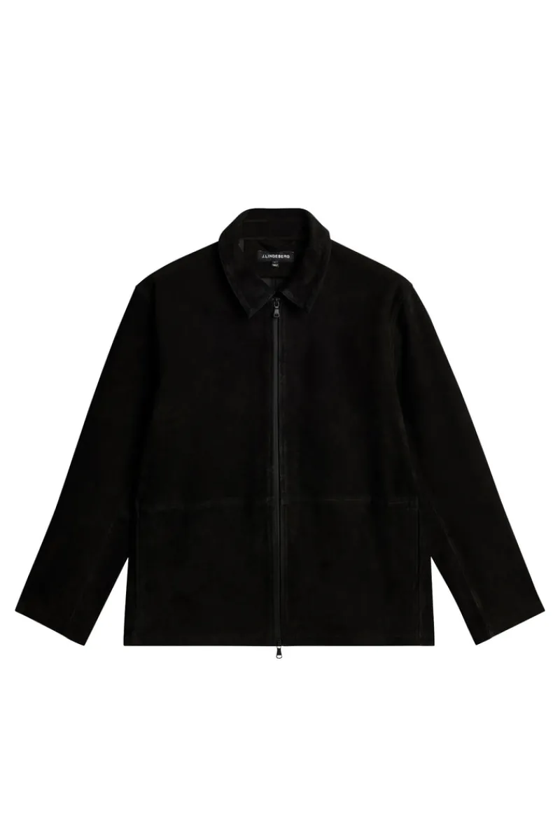 Jackor | Ytterkläder-J.Lindeberg Jonah WR Suede Overshirt Black