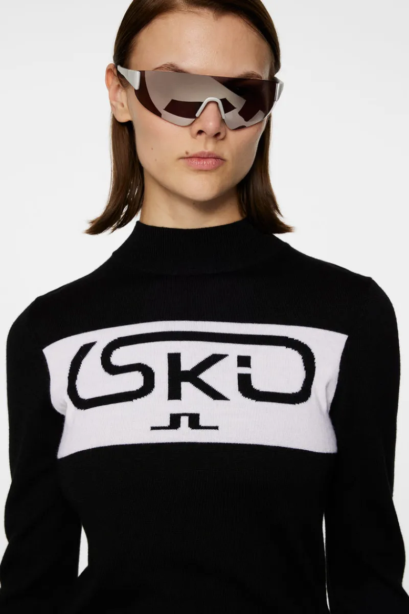 Ski | Stickat-J.Lindeberg Kelby Knitted Sweater Black