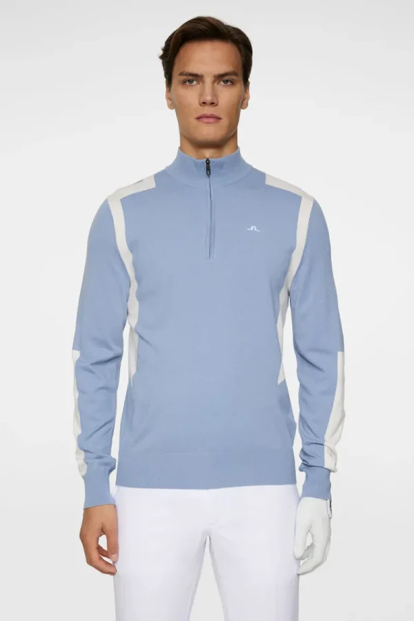 Golf | Stickat-J.Lindeberg Kendrick Knitted Zip Sweater Rain Washed