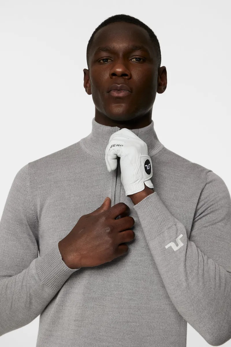 Golf | Stickat-J.Lindeberg Kian Knitted Sweater Grey Melange