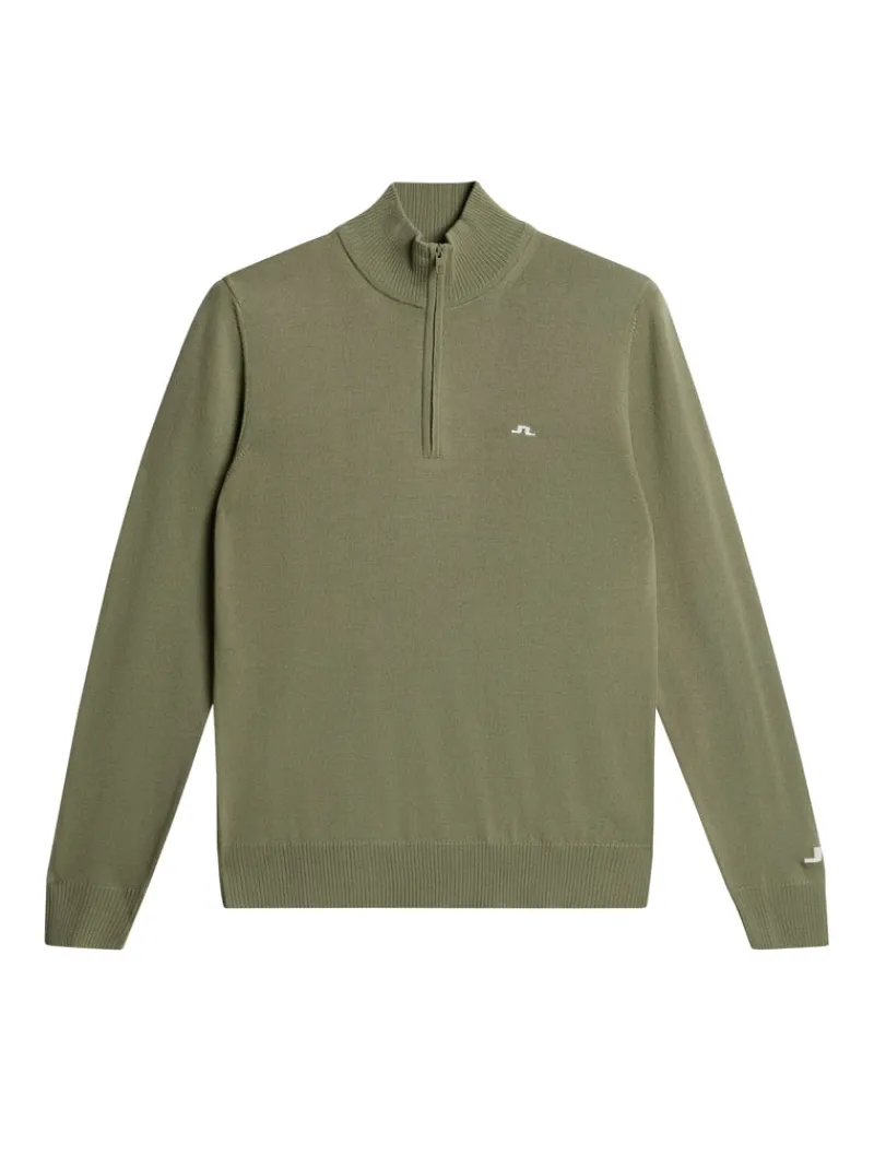 Golf | Stickat-J.Lindeberg Kian Zipped Sweater Oil Green
