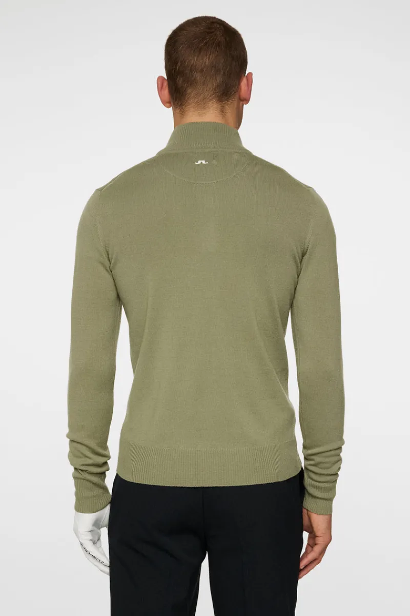 Golf | Stickat-J.Lindeberg Kian Zipped Sweater Oil Green