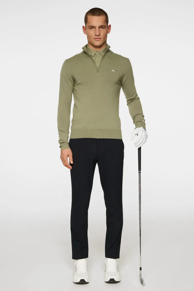 Golf | Stickat-J.Lindeberg Kian Zipped Sweater Oil Green