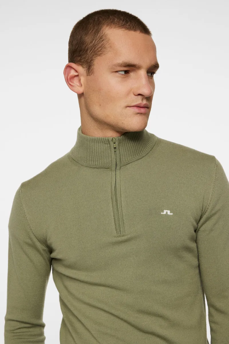 Golf | Stickat-J.Lindeberg Kian Zipped Sweater Oil Green