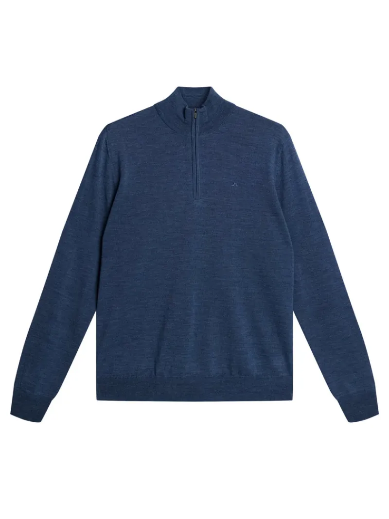 Överdelar | Stickat-J.Lindeberg Kiyan Merino Quarter Zip Key Largo Melange