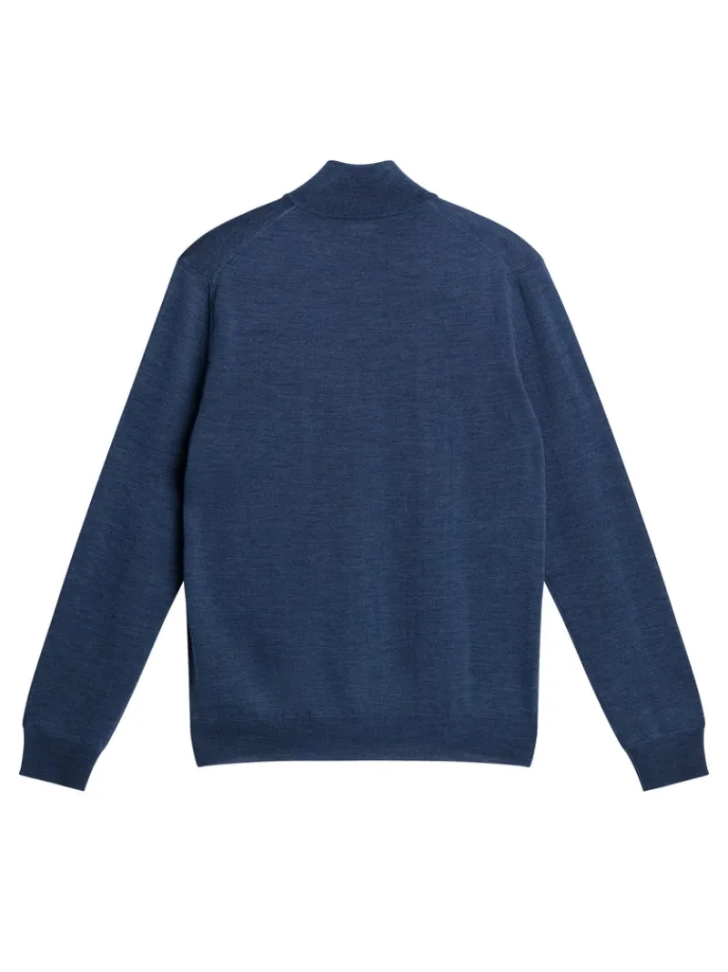 Överdelar | Stickat-J.Lindeberg Kiyan Merino Quarter Zip Key Largo Melange