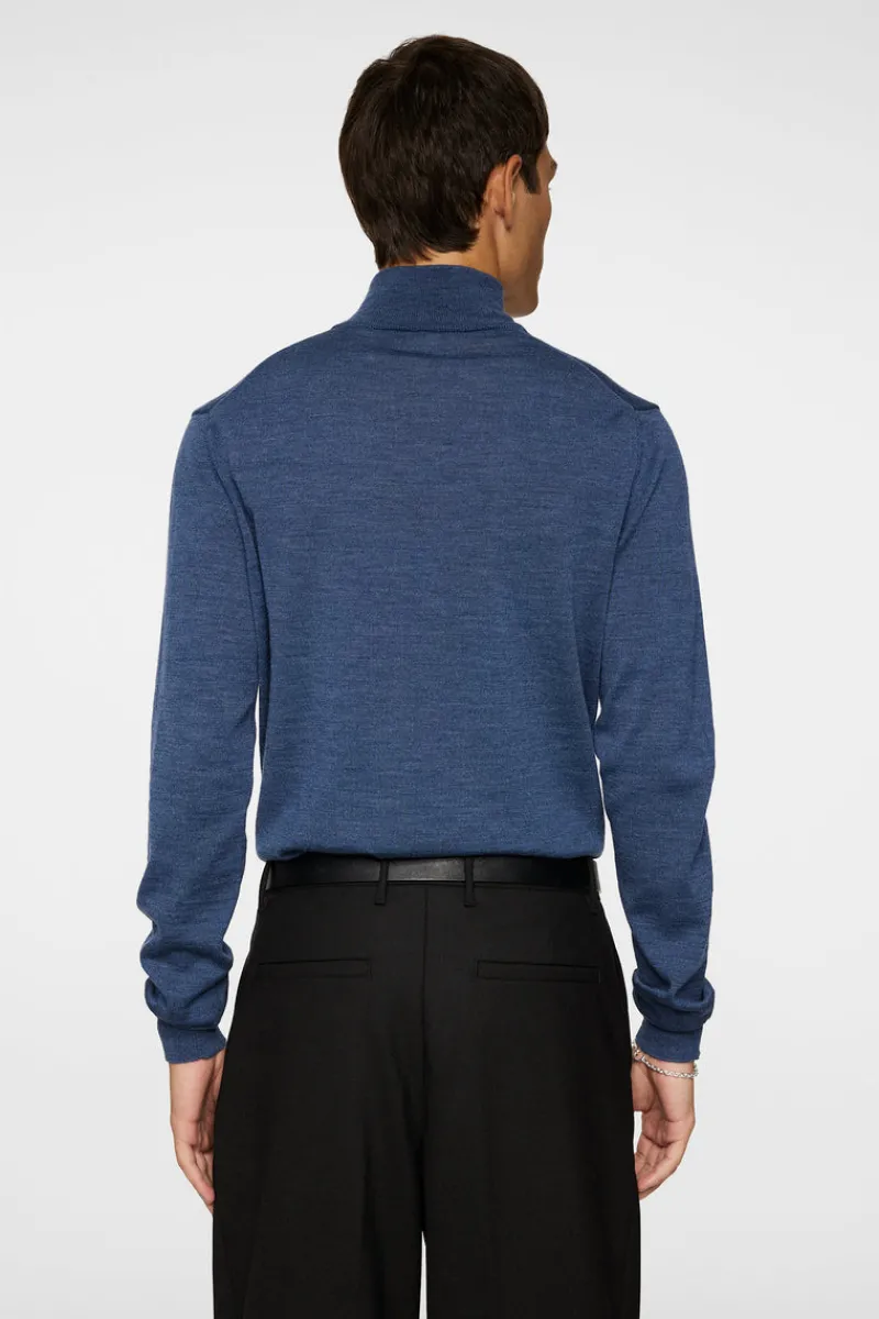 Överdelar | Stickat-J.Lindeberg Kiyan Merino Quarter Zip Key Largo Melange
