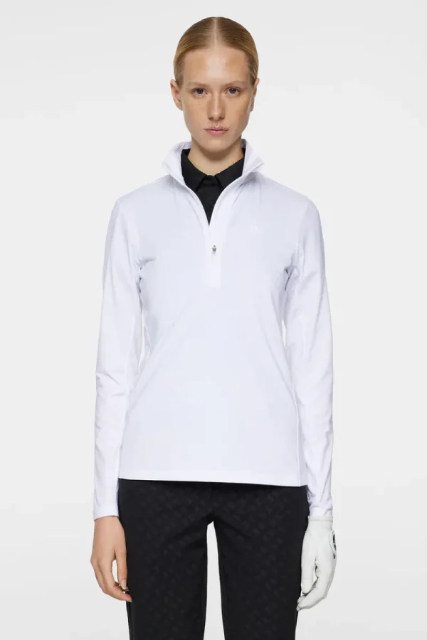 Golf | Bas- Och Mellanlager-J.Lindeberg Lauryn Quarter Zip Mid Layer White