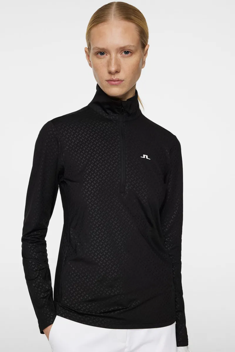 Golf | Bas- Och Mellanlager-J.Lindeberg Lauryn Quarter Zip Mid Layer Black